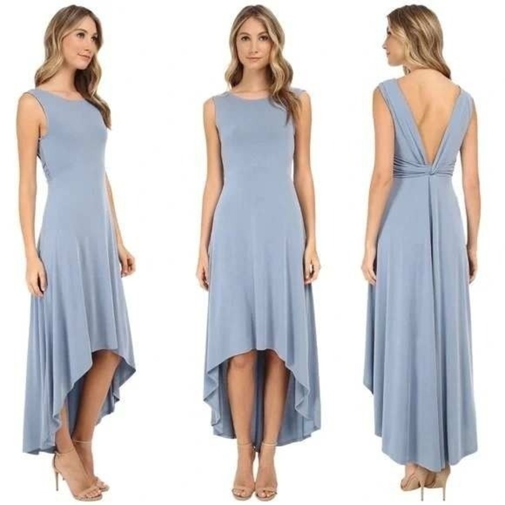 BCBGMAXAZRIA Womens Dress XS Fara Sleeveless Maxi High Low Spring Wedding‎ Guest